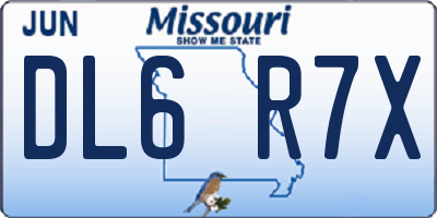 MO license plate DL6R7X