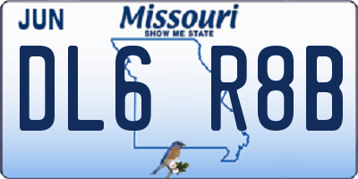 MO license plate DL6R8B