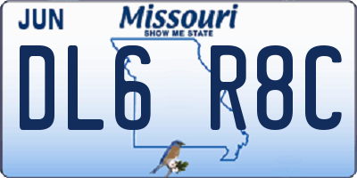 MO license plate DL6R8C
