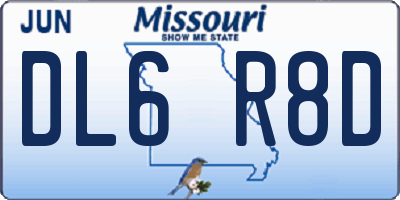 MO license plate DL6R8D