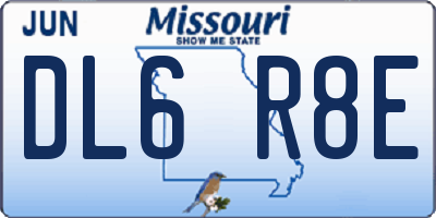 MO license plate DL6R8E