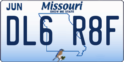 MO license plate DL6R8F