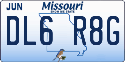MO license plate DL6R8G