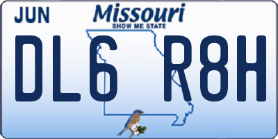 MO license plate DL6R8H