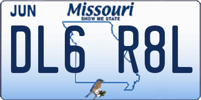 MO license plate DL6R8L
