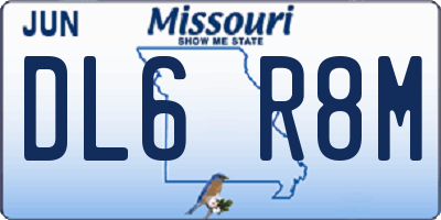 MO license plate DL6R8M