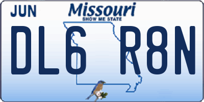 MO license plate DL6R8N