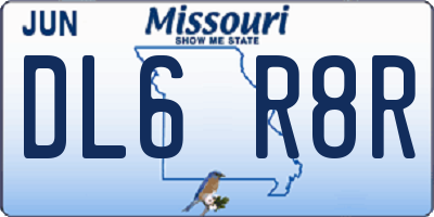 MO license plate DL6R8R