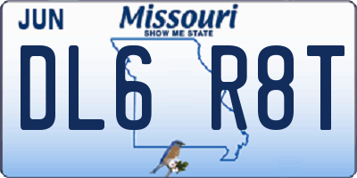 MO license plate DL6R8T