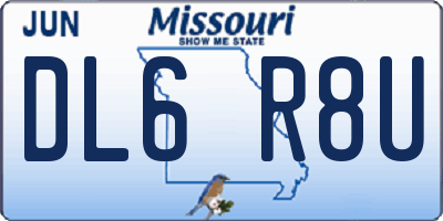MO license plate DL6R8U