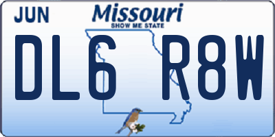 MO license plate DL6R8W