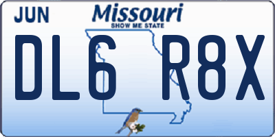MO license plate DL6R8X