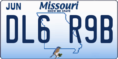 MO license plate DL6R9B