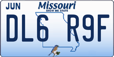 MO license plate DL6R9F