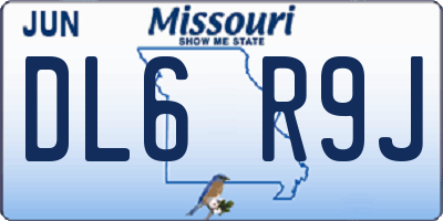 MO license plate DL6R9J
