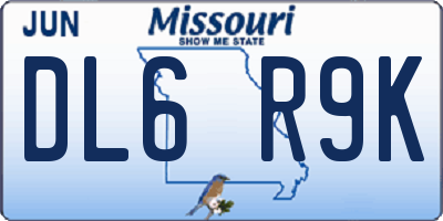MO license plate DL6R9K