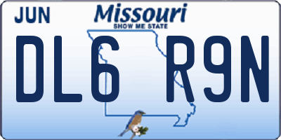 MO license plate DL6R9N