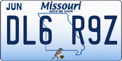 MO license plate DL6R9Z