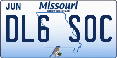MO license plate DL6S0C
