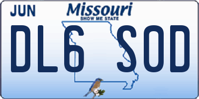 MO license plate DL6S0D