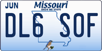 MO license plate DL6S0F