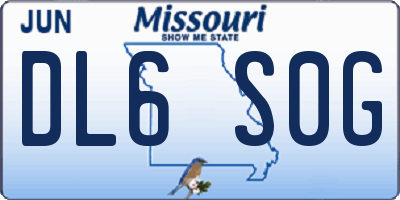 MO license plate DL6S0G