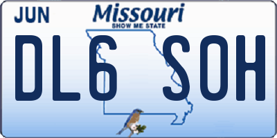 MO license plate DL6S0H
