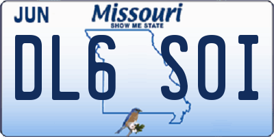 MO license plate DL6S0I