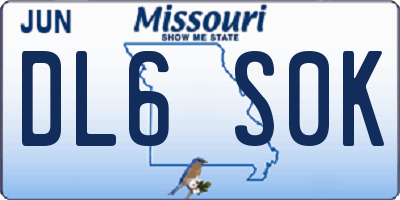 MO license plate DL6S0K