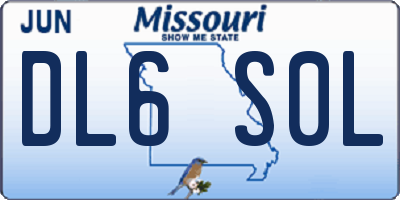 MO license plate DL6S0L