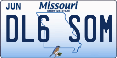 MO license plate DL6S0M