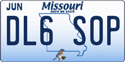 MO license plate DL6S0P