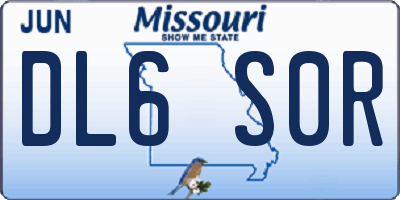 MO license plate DL6S0R