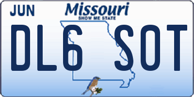 MO license plate DL6S0T