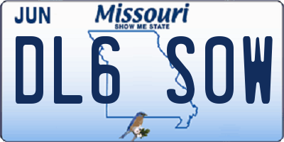 MO license plate DL6S0W