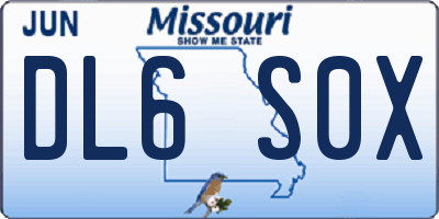 MO license plate DL6S0X