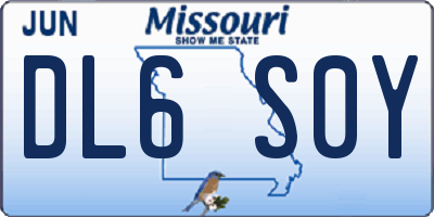 MO license plate DL6S0Y