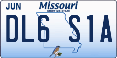 MO license plate DL6S1A