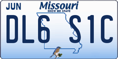 MO license plate DL6S1C