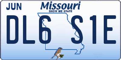 MO license plate DL6S1E