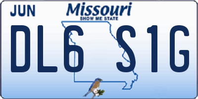 MO license plate DL6S1G