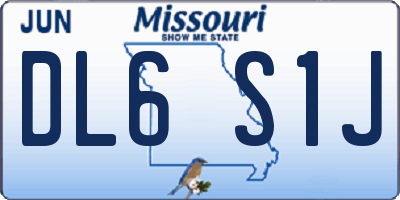 MO license plate DL6S1J