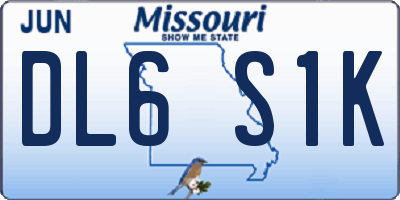MO license plate DL6S1K