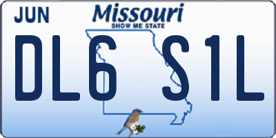 MO license plate DL6S1L