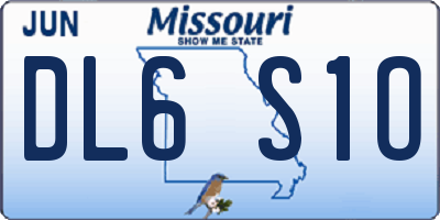 MO license plate DL6S1O