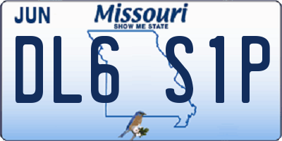 MO license plate DL6S1P
