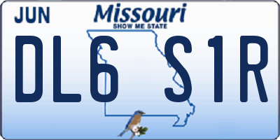 MO license plate DL6S1R