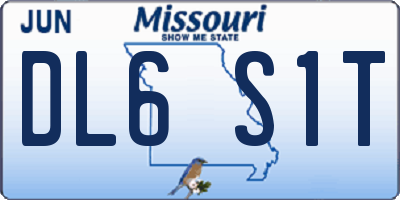 MO license plate DL6S1T