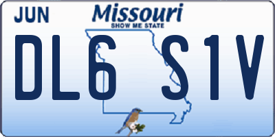 MO license plate DL6S1V