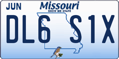 MO license plate DL6S1X